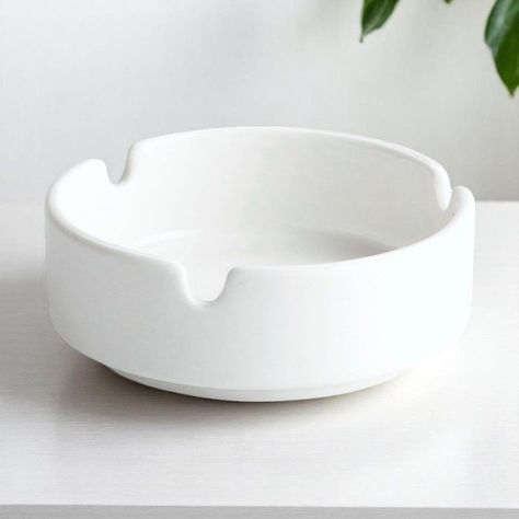 Set X2 Ceniceros De Porcelana Blanco 10cm-2