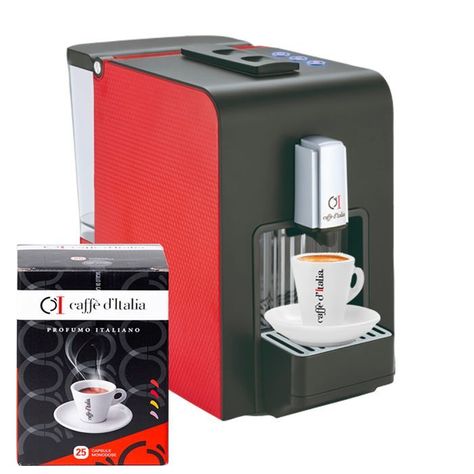 Cafetera Chikko Roja + 25 Cápsulas-0
