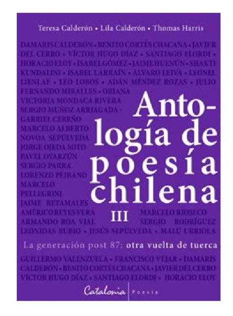 ANTOLOGIA DE POESIA CHILENA 3. GENER. POST 87-0