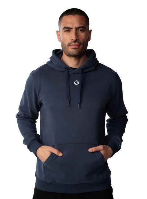 Polerón Canguro con capucha hombre - Azul Petróleo-0