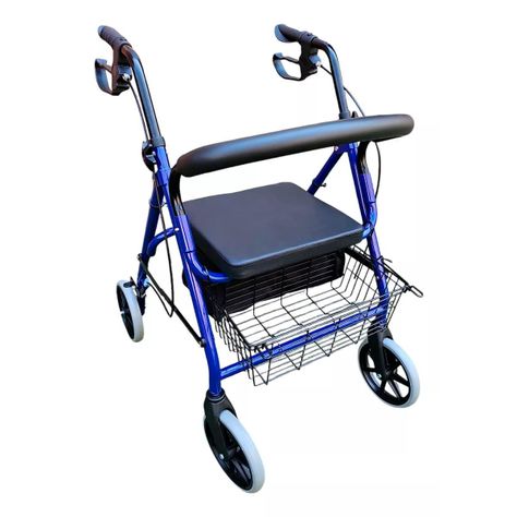 Andador Burrito 4 Ruedas Ortopedico Con Bolso Canasto Freno 3004B-2