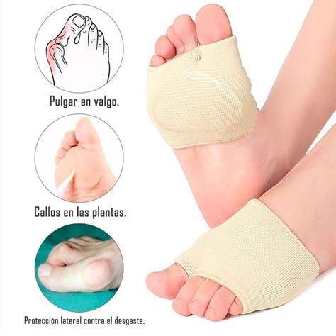 Par Almohadillas Metatarsianas Dedos Pies Piel Talla L-3