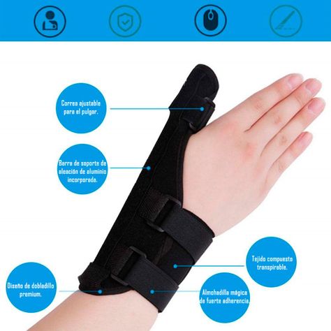 Muñequera Con Fijador Dedo Pulgar Tallla S Derecha-1