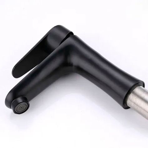 Llave Grifería Lavamanos Simple Para Baño Negro Mate Tap05-1