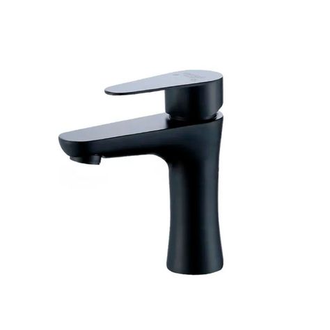 Llave Grifería Lavamanos Simple Para Baño Negro Mate Tap05-0