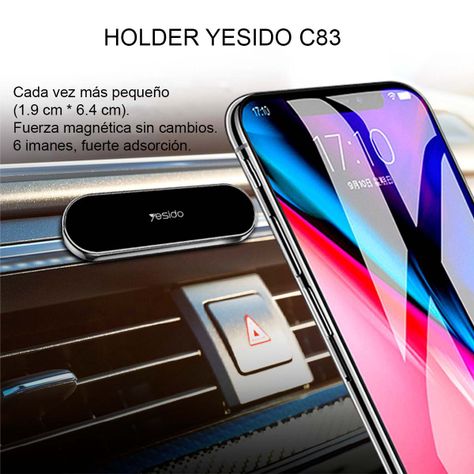 Soporte Holder Magnético Para Celular  Yesido C83 Negro-1
