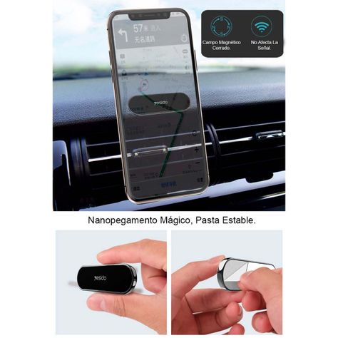 Soporte Holder Magnético Para Celular  Yesido C83 Negro-3
