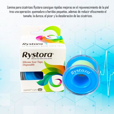 Rystora De Silicona En Rollo 2,5cm X 1,5mtrs Para Cicatrices-1