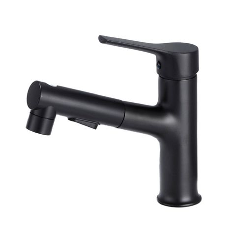 Llave Grifería Lavamanos Y Lavaplatos Extensible Negro Mate-0
