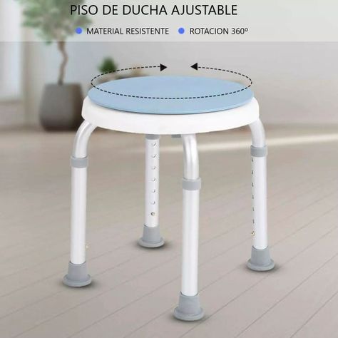Piso Silla De Ducha Giratorio Redondo Altura Ajustable 103C-2