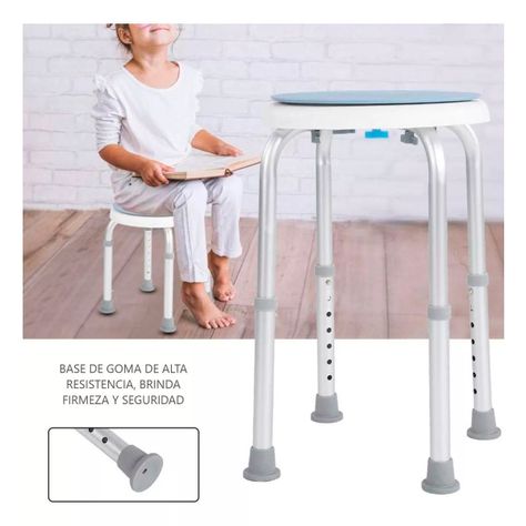 Piso Silla De Ducha Giratorio Redondo Altura Ajustable 103C-5
