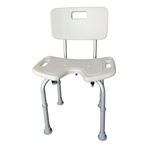 Silla De Ducha Portatil Baño Con Rebaje Respaldo Aluminio-0