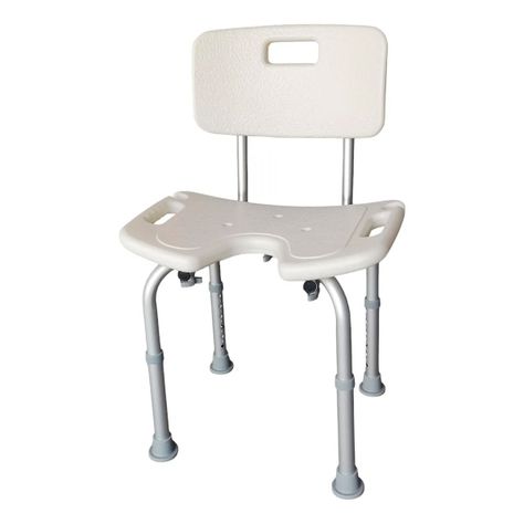 Silla De Ducha Portatil Baño Con Rebaje Respaldo Aluminio-2