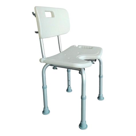 Silla De Ducha Portatil Baño Con Rebaje Respaldo Aluminio-3