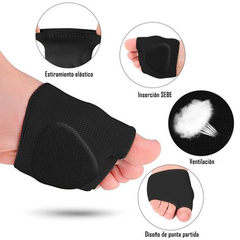 Par Almohadillas Metatarsianas Dedos Pies Negro Talla S-2