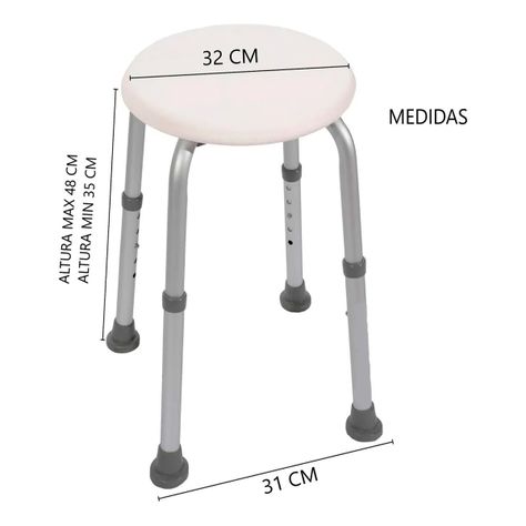 Piso Silla De Ducha Redondo Altura Ajustable Aluminio Oneder-1