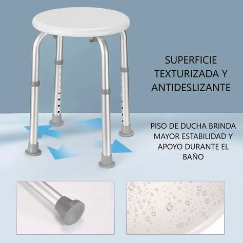 Piso Silla De Ducha Redondo Altura Ajustable Aluminio Oneder-2
