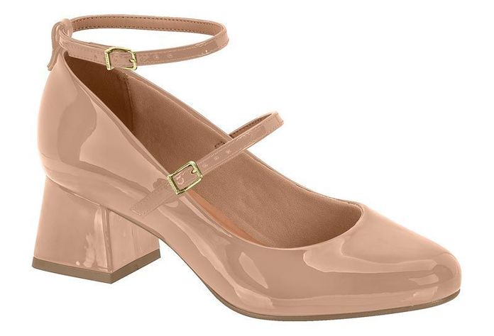 Zapato Mujer Taco Cuadrado Charol Nude 1423-102- Vizzano-0