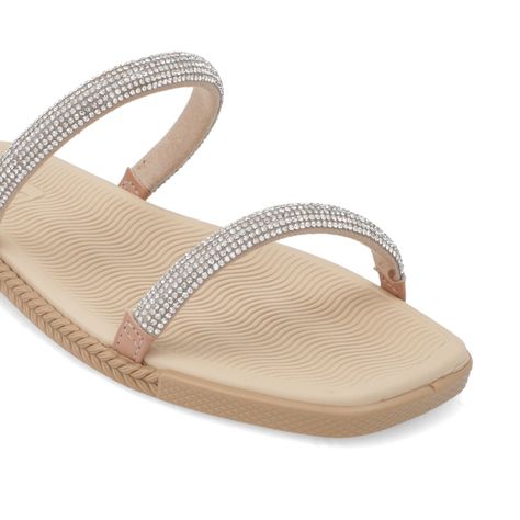 SANDALIA MUJER MOLECA BEIGE CON PLATEADO 5494-112-27376-71501-5