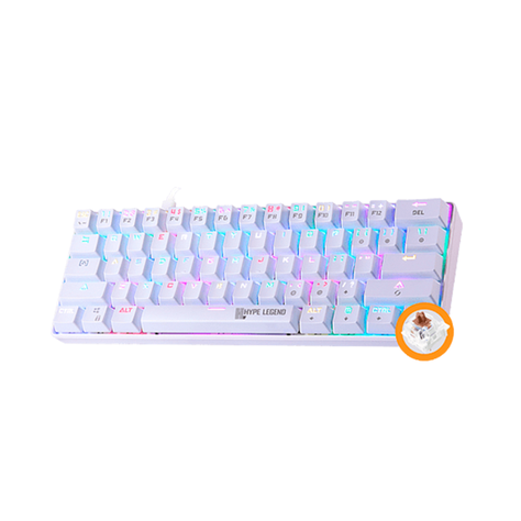 TECLADO Gamer Hype Legend REBEL BLANCO SW Outemu Brown-1