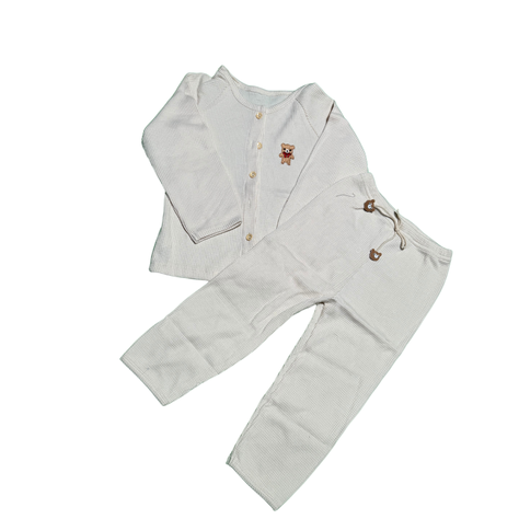 Pijama infantil para niños de 2 piezas 100 cm Caqui-1