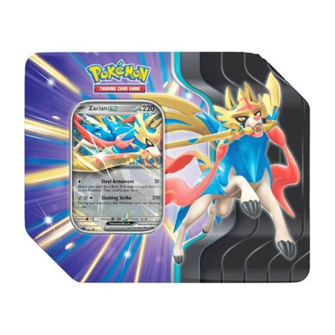 Pokemon TCG: Slashing Legends Tin Case, Zacian Ingles-0