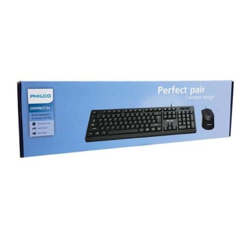 Kit Mouse y Teclado Cableado Philco SPT6234 Negro-2
