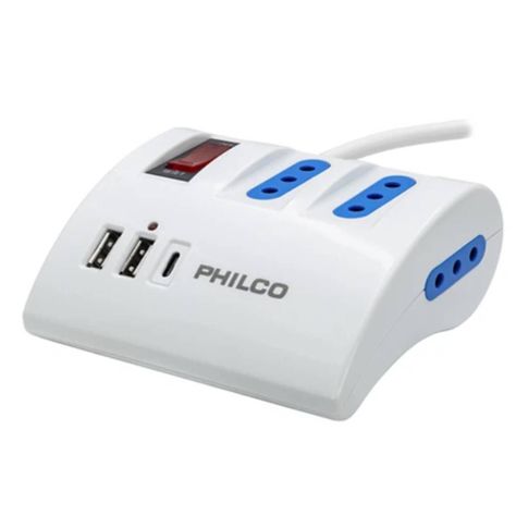 Extension 3 enchufes + 2 USB + USB Tipo C Blanca-1