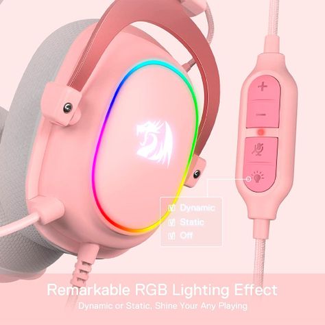 Audifonos Gamer Redragon Zeus H510-X RGB Pink 7.1 USB-4