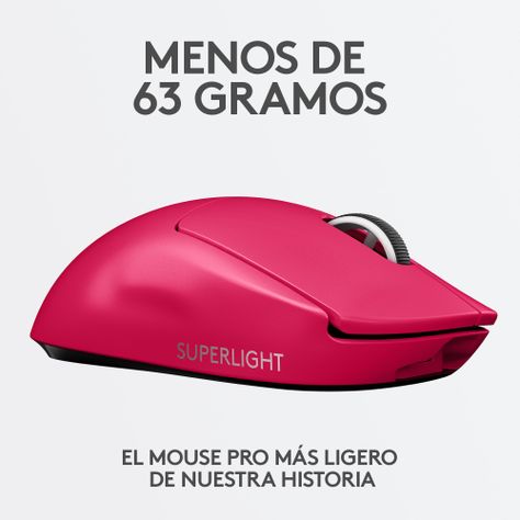 Mouse gamer Logitech Pro X Superlight Magenta Hero 25k-6