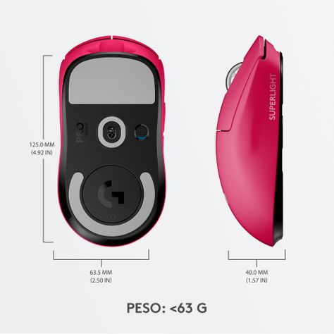 Mouse gamer Logitech Pro X Superlight Magenta Hero 25k-8