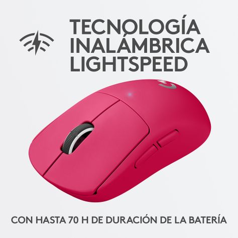 Mouse gamer Logitech Pro X Superlight Magenta Hero 25k-2