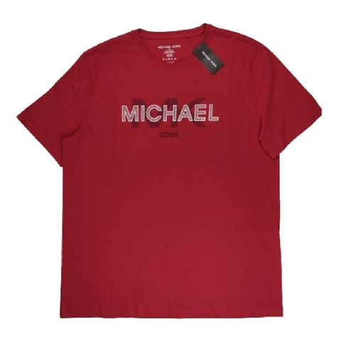 Polera MK Roja Cuello Redondo Letras Blancas Talla L-1