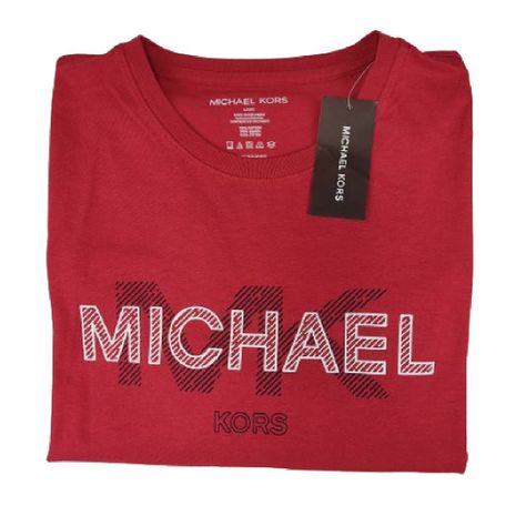 Polera MK Roja Cuello Redondo Letras Blancas Talla L-3