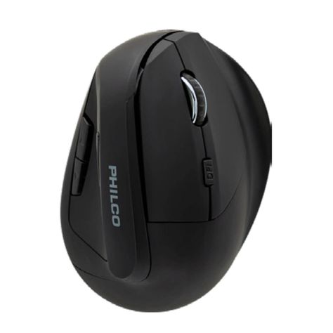 Mouse Inalambrico USB Vertical 6B 1600DPI Negro Philco Pro-0