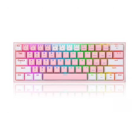 Teclado Redragon Fizz RGB K617-RGB Pink/White-0