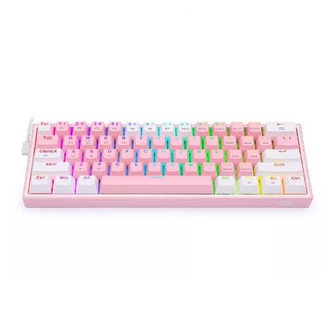Teclado Redragon Fizz RGB K617-RGB Pink/White-1