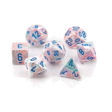 Chessex 7-Die Set Mini Festive Pop Art/Blue-0