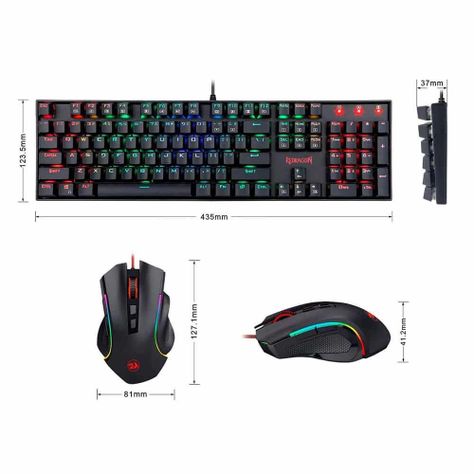 Kit Gamer 2 en 1 Redragon Mitra RGB y Mouse-3