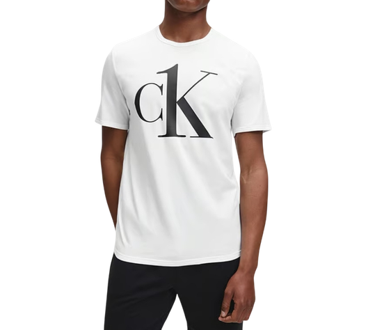 Polera Hombre Calvin Klein Blanca Logo Negro Talla XL-1
