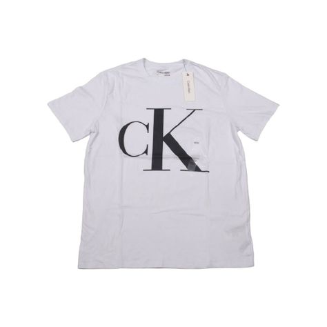 Polera Hombre Calvin Klein Blanca Logo Negro Talla XL-2
