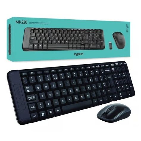 Kit Teclado y Mouse Logitech MK220 Inalambrico Negro-0