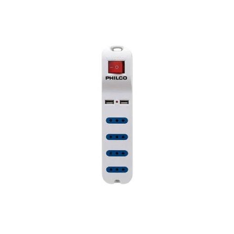 Alargador Philco Xt41 Usb 4 Pos Blanco 2500 W USB-1