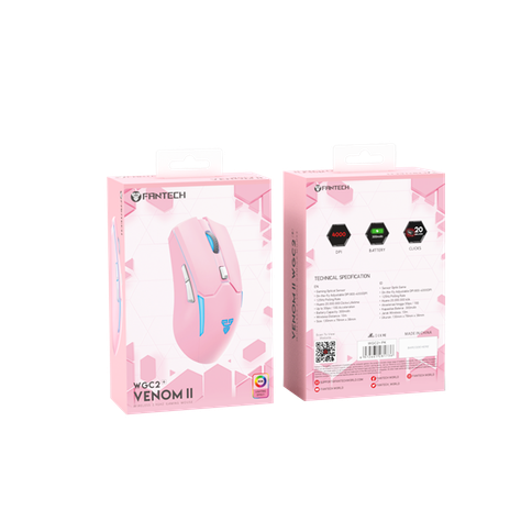 Mouse Gamer Fantech Venom II WGC2+ Pink Inalambrico 2400 Dpi-4