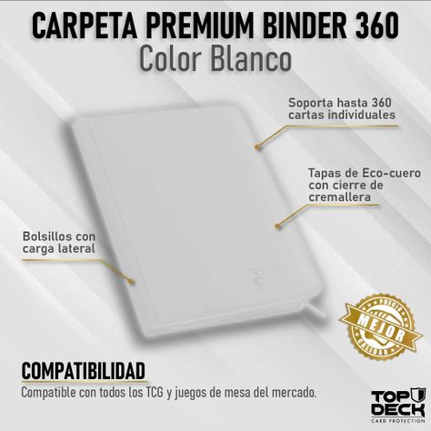 Carpeta 9 Bolsillos Cuero Blanco-1
