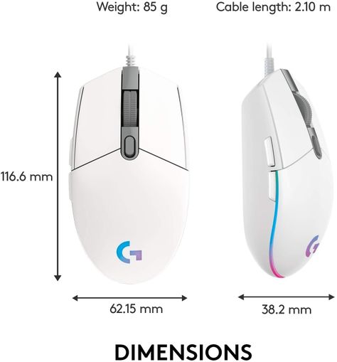 Mouse Gamer Logitech G203 Lightsync Rgb 8000 dpi Blanco-1