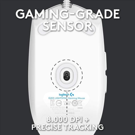 Mouse Gamer Logitech G203 Lightsync Rgb 8000 dpi Blanco-2