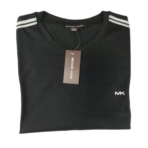 Polera MK Negra Cuello Redondo Lineas Blancas Talla Xl-2