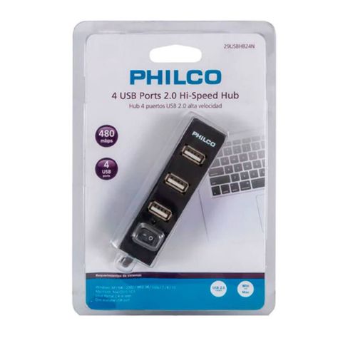 HUB 4 Puertos Negro USB 2.0 Philco-1