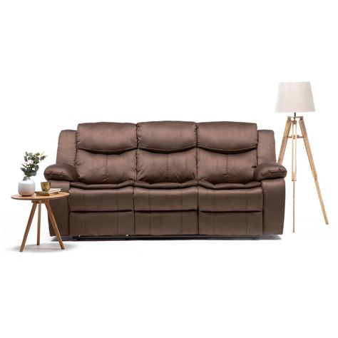 Sillon 3 cuerpos brown reclinable electrico + usb -0